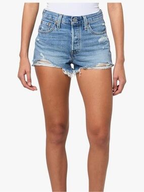 Levi’s Distressed High-Rise Denim Shorts - size 28 NWOT